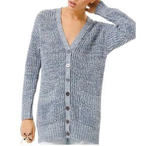 Michael Kors Blue Marled Knit Cardigan size medium